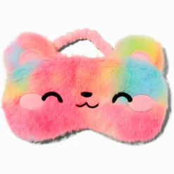 Masque de sommeil en peluche ours arc-en-ciel Claire's Club