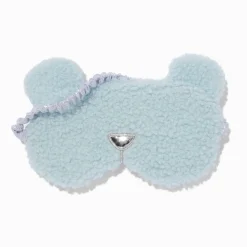 Masque de sommeil en sherpa ours bleu