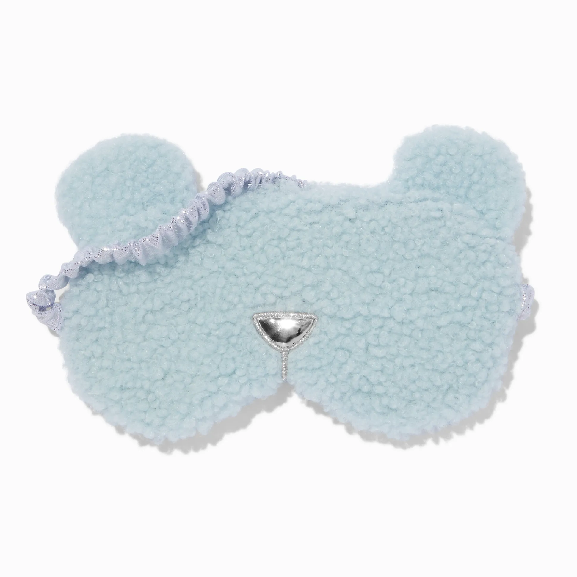 Masque de sommeil en sherpa ours bleu
