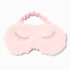Masque de sommeil rose tendre cils métallisés