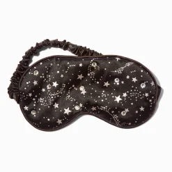Masque de sommeil satiné bling-bling étoile noir