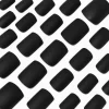 Matte Black Medium Square Vegan Faux Nail Set - 24 Pack
