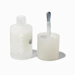 Matte Effect Vegan Nail Polish - White Glitter