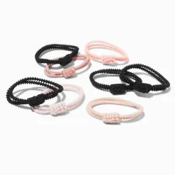 Mauve Athletic Knit Hair Ties - 8 Pack