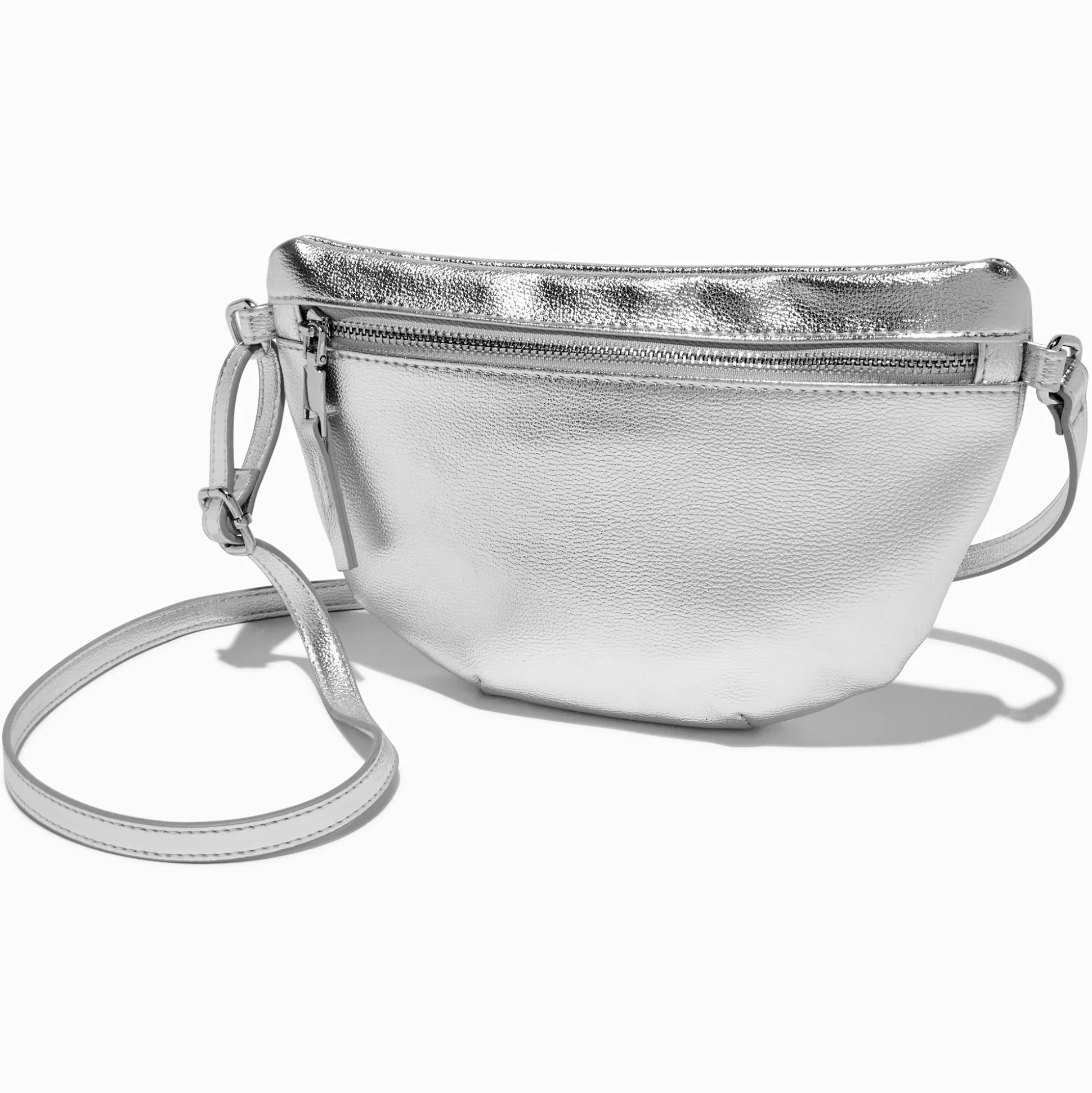 Metallic Silver Belt Bag