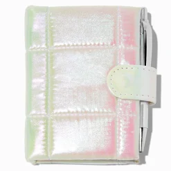 Mini carnet journal matelassé blanc