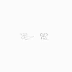 Mini clous d'oreilles papillon couleur argentée C LUXE by Claire's