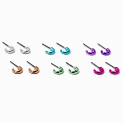 Mini créoles anodisées - Lot de 6