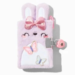 Mini journal à cadenas en peluche lapin papillon Claire's Club