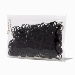 Mini élastiques doux pour les cheveux noirs - Lot de 1 000