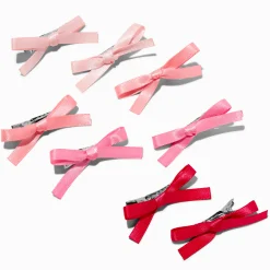Mini nœuds pour cheveux roses - Lot de 8