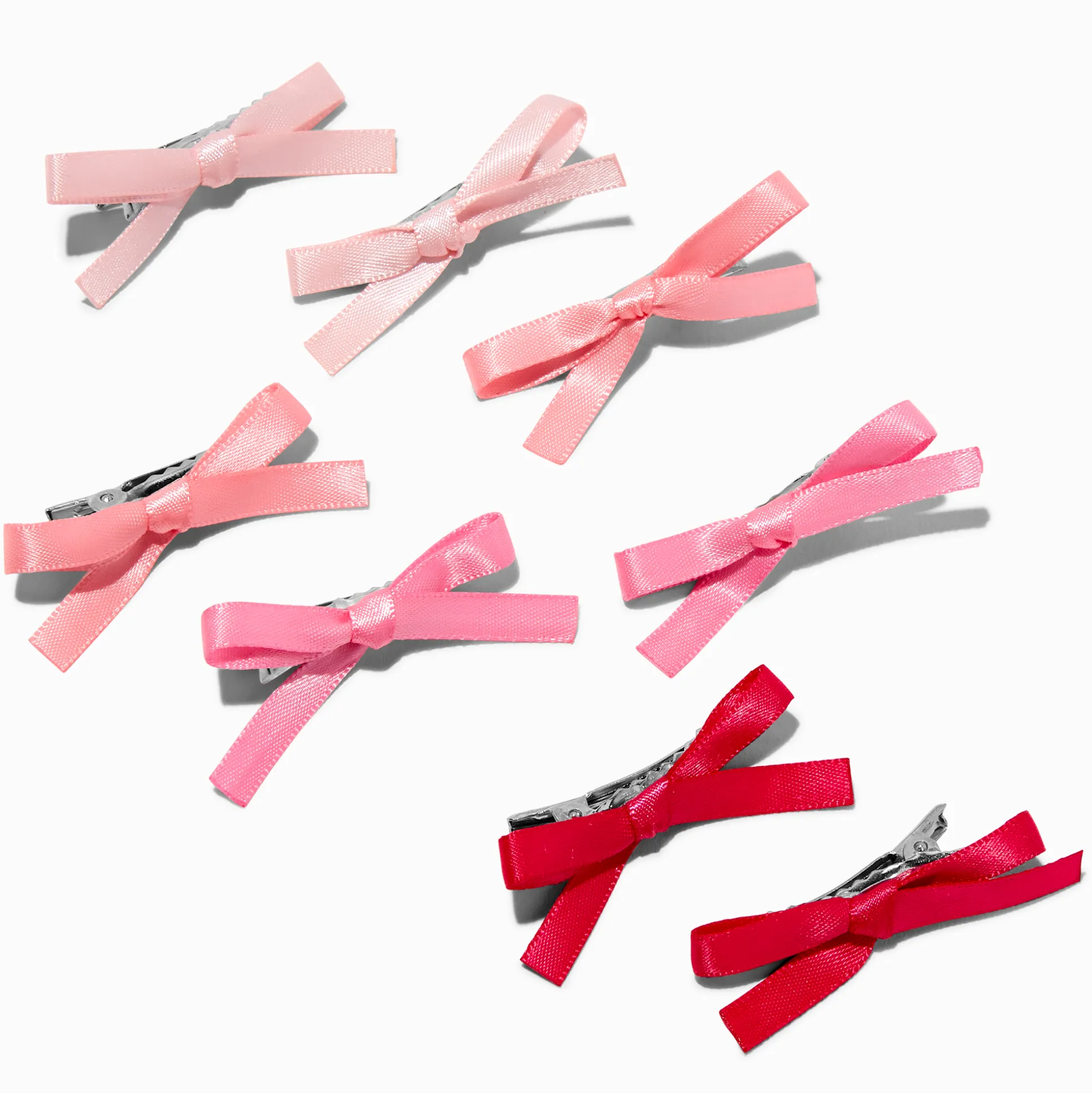 Mini nœuds pour cheveux roses - Lot de 8