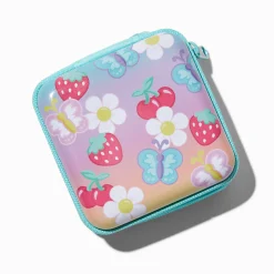 Mini palette compacte de maquillage et boîte en fer papillon et fraise Claire's Club