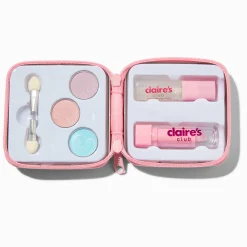 Mini palette compacte de maquillage et boîte en fer licorne perle d'imitation cœur Claire's Club