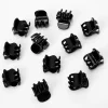 Mini pinces à cheveux brillantes et mates - Noir, lot de 12