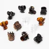 Mini pinces à cheveux écaille de tortue aux designs variés - Lot de 12