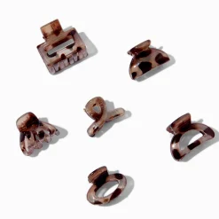 Mini pinces à cheveux écaille de tortue variées - Lot de 6