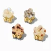 Mini pinces à cheveux fleur écaille de tortue - Lot de 4