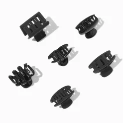Mini pinces à cheveux variées brillantes et mates noires - Lot de 6