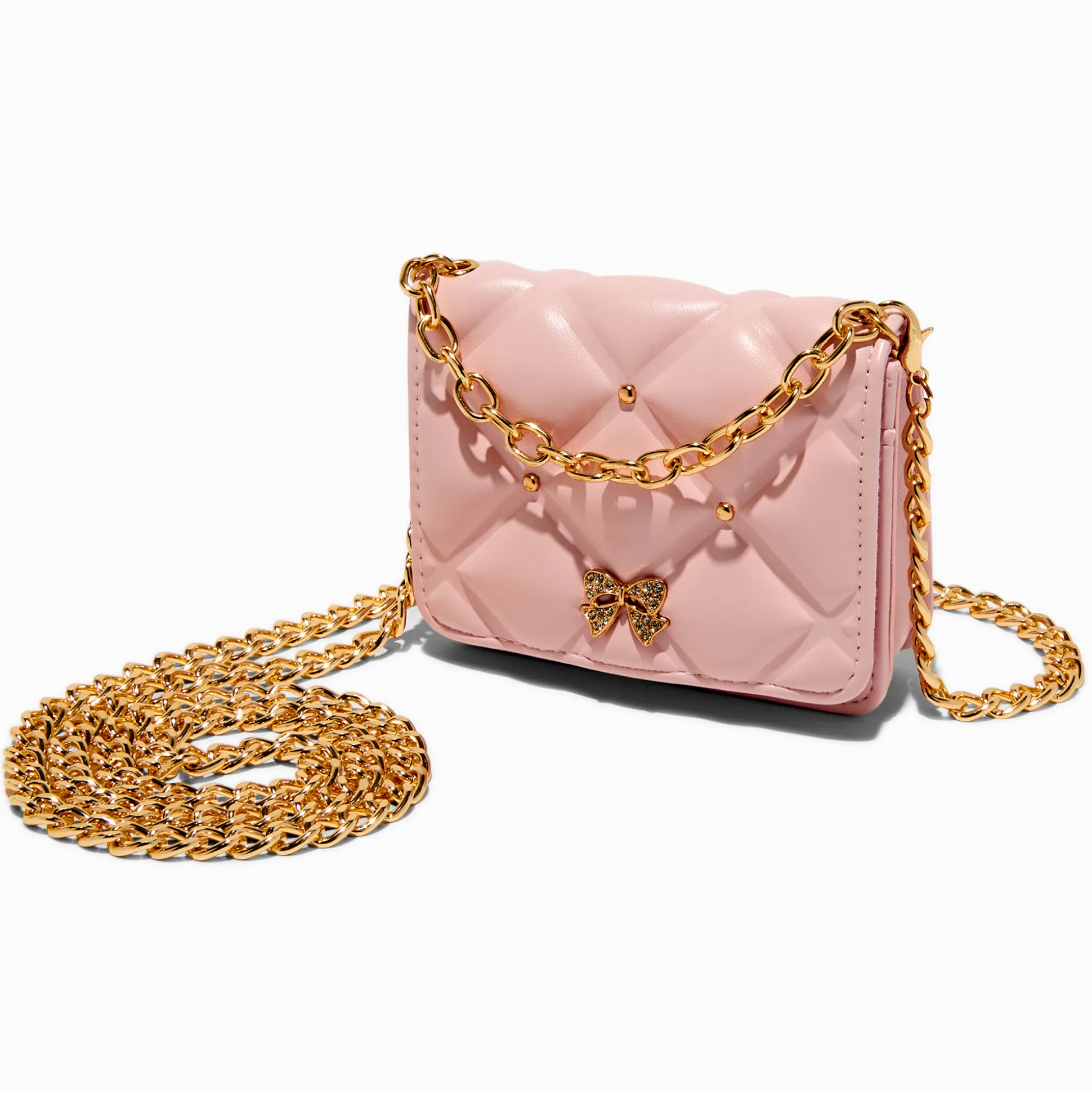 Mini sac à bandoulière coquette matelassé bouffant rose