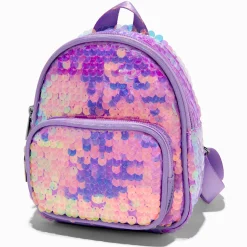 Mini sac à dos à mini paillettes violet Claire's Club