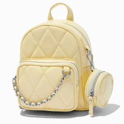 Mini sac à dos bombé et matelassé jaune