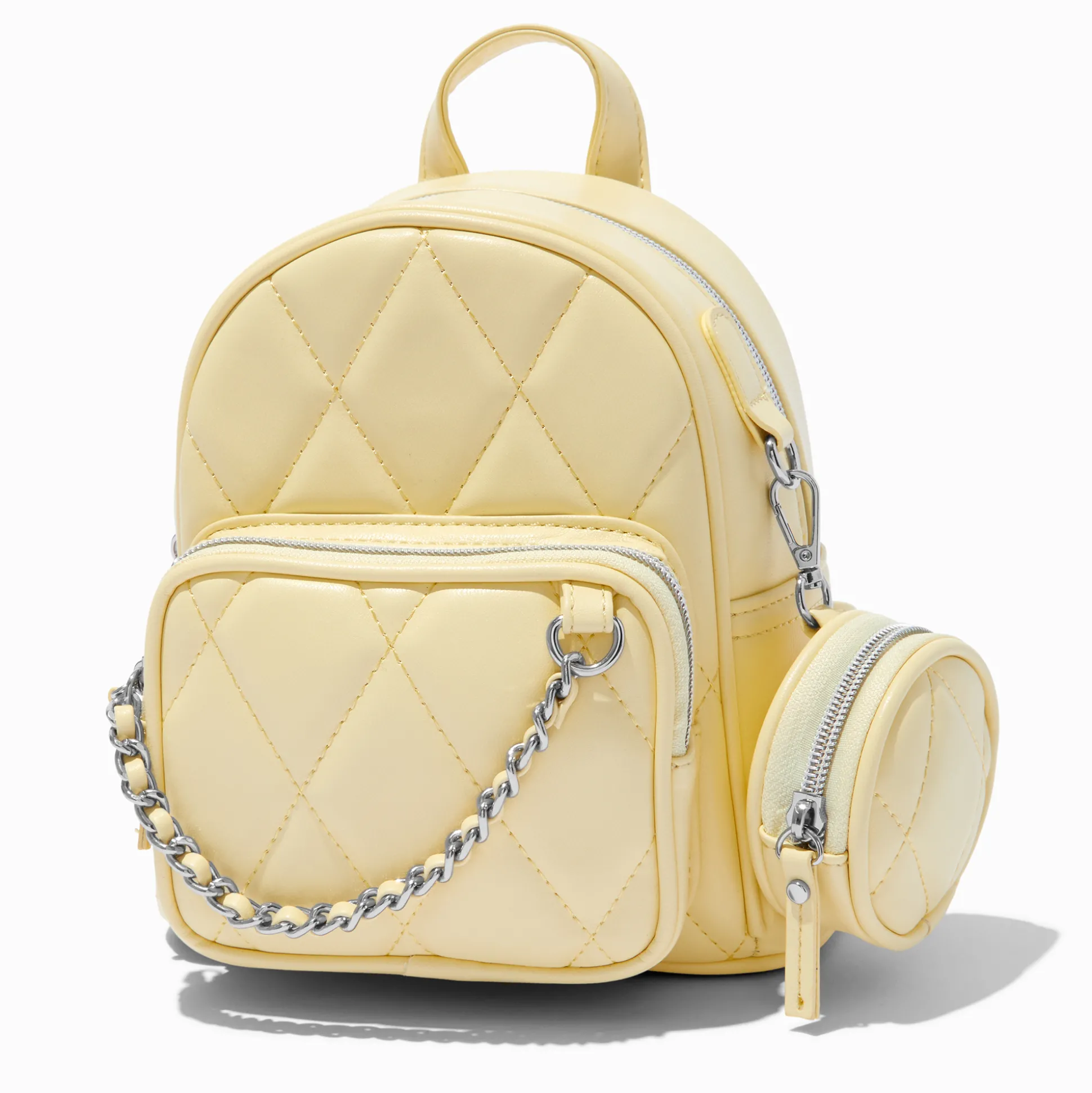 Mini sac à dos bombé et matelassé jaune