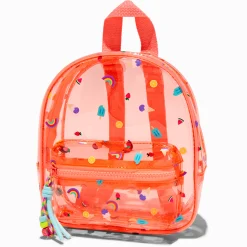 Mini sac à dos orange imprimé estival Claire's Club