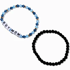 Mommy & Me Beaded "Boy Mom" Stretch Bracelets - 2 Pack