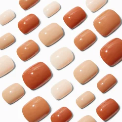 Monochromatic Nude Squoval Vegan Faux Nail Set - 24 Pack