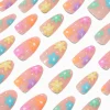 Multicoloured Daisy Long Almond Vegan Faux Nail Set - 24 Pack