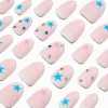 Multicoloured Star Gem Stiletto Vegan Faux Nail Set - 24 Pack