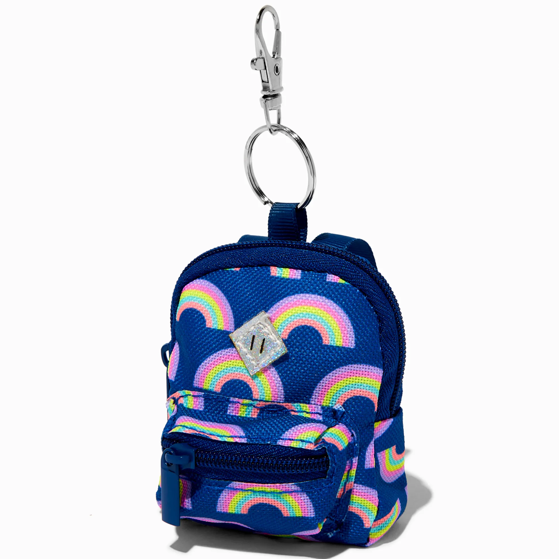 Navy Rainbow Mini Backpack Keychain