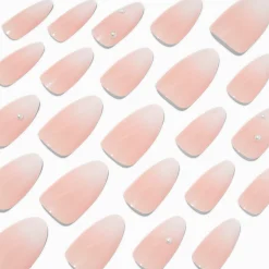 Neutral Ombre Pearl Long Almond Vegan Faux Nail Set - 24 Pack