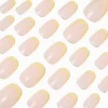 Orange French Tip Medium Oval Vegan Faux Nail Set - 24 Pack