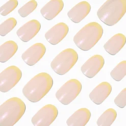 Orange French Tip Medium Oval Vegan Faux Nail Set - 24 Pack