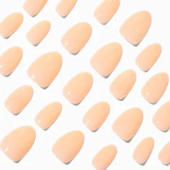 Orange Glossy Short Almond Vegan Faux Nail Set - 24 Pack