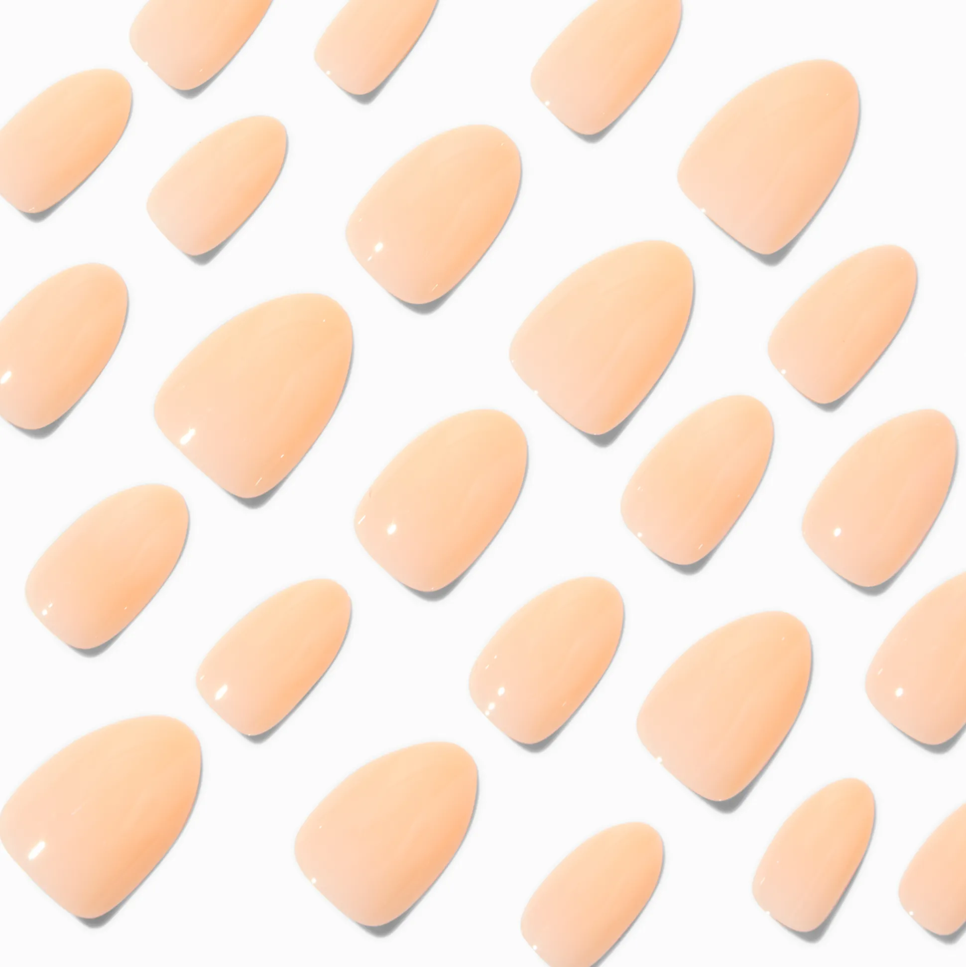 Orange Glossy Short Almond Vegan Faux Nail Set - 24 Pack