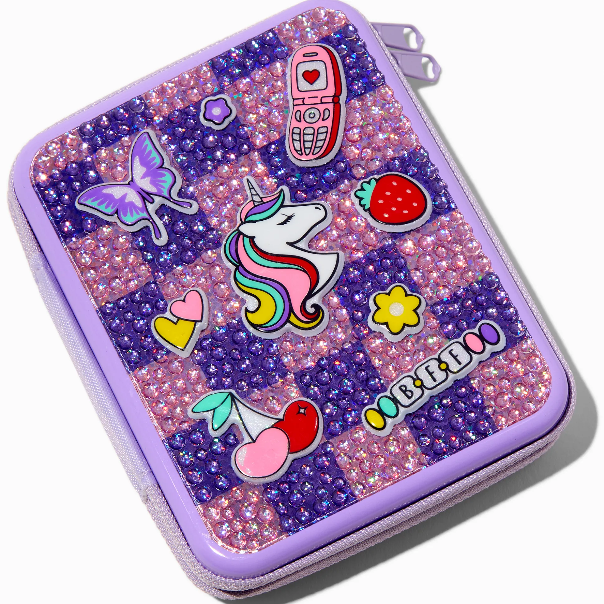 Palette compacte de maquillage et boîte en fer violette licorne Y2K