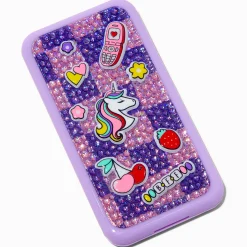 Palette compacte de maquillage portable bling-bling licorne violet Y2K