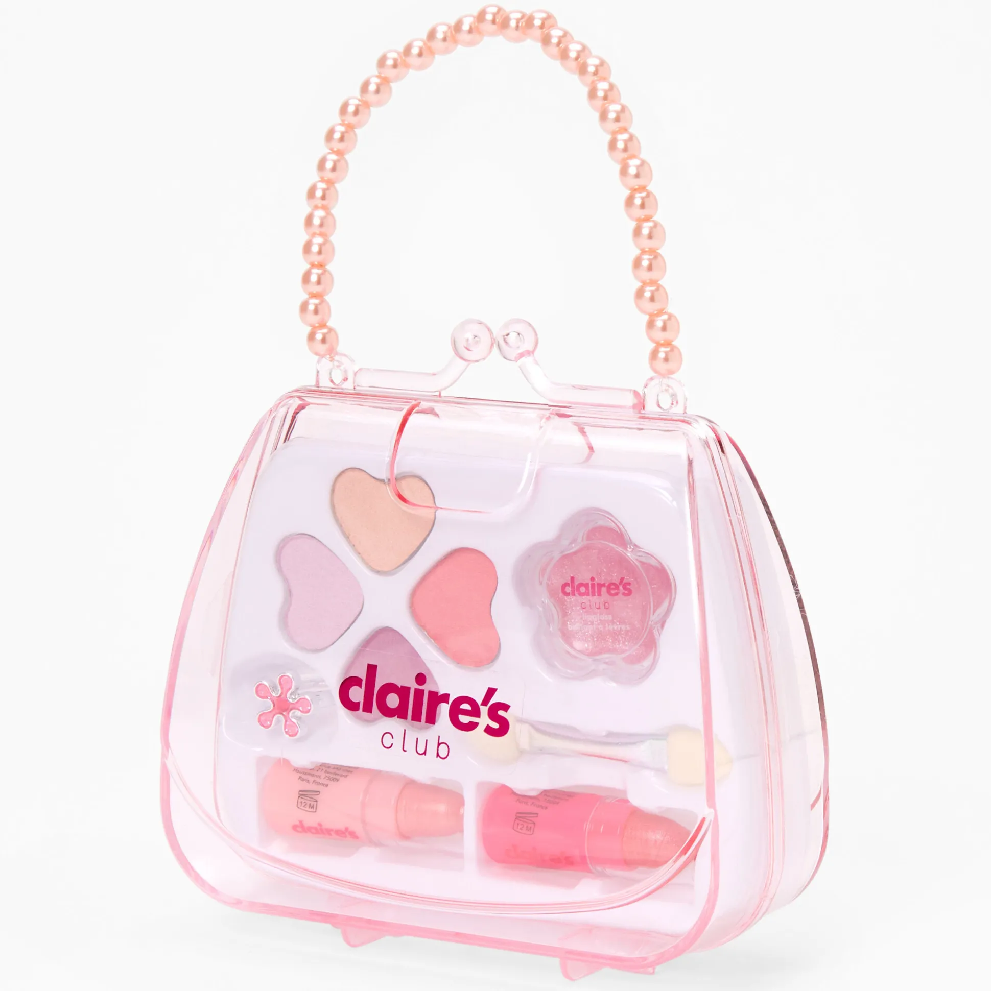 Palette compacte de maquillage sac à main perles d'imitation Claire's Club