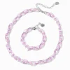 Parure de bijoux chaînette épaisse acrylique violets Claire's Club - Lot de 2
