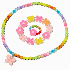 Parure de bijoux perlés disque papillon Claire's Club - Lot de 3