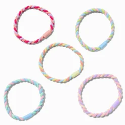 Pastel Braided Hair Ties - 5 Pack