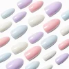 Pastel Chrome Stiletto Vegan Faux Nail Set - 24 Pack
