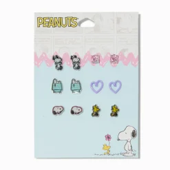 Peanuts™ Snoopy & Woodstock Stud Earrings - 6 Pack