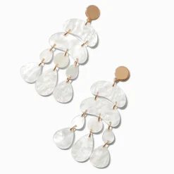 Pearlized Abstract Chandelier Drop Earrings