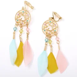 Pendantes à clip attrape-rêves licorne pastel 6,5 cm couleur dorée