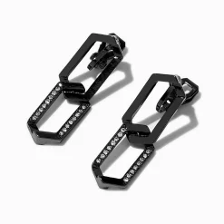 Pendantes à clip chaîne géométrique noires