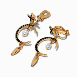 Pendantes à clip 1,5 cm soleil et lune couleur dorée